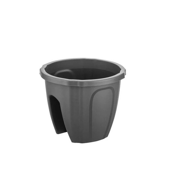 SY-5712 Opal Yuvarlak Balkon Küpeşte Saksı 7.5 Litre Antrasit 6 Adet - Resim 5