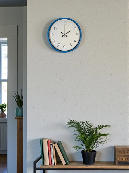 Büro Ev Ofis Duvar Saati için 36CM Mavi Sade Dekor Mekanizma ürün görseli 1