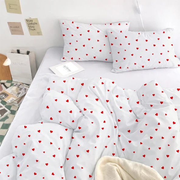 Lüks Ranforce Kumaş %100 Pamuklu Çift Kişilik Nevresim Takımı 200x220 - Lastikli Çarşaf 160x200+30 ürün görseli 1