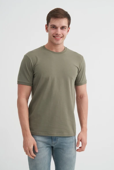 Cazador Erkek Haki Bisiklet Yaka T-shirt 46200 ürün görseli 1
