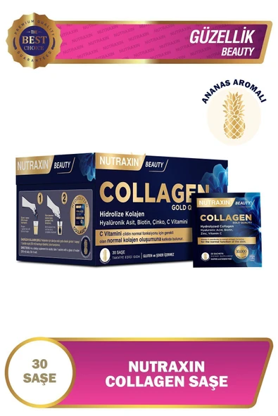 Nutraxin Collagen 30 Saşe 10.000 Mg Tip 1 Tip 3 Ananas Aromalı 2'li ürün görseli 1