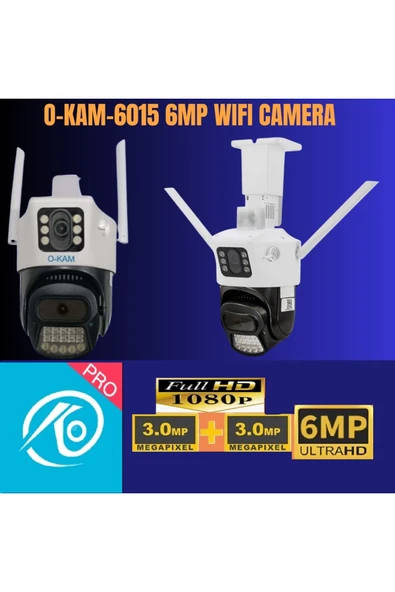 TRCharger 6015 6MP Dual Lens WiFi PTZ Kamera | Gece Renkli Görüş | Çift Görüntü | İki Yönlü Ses ürün görseli 1