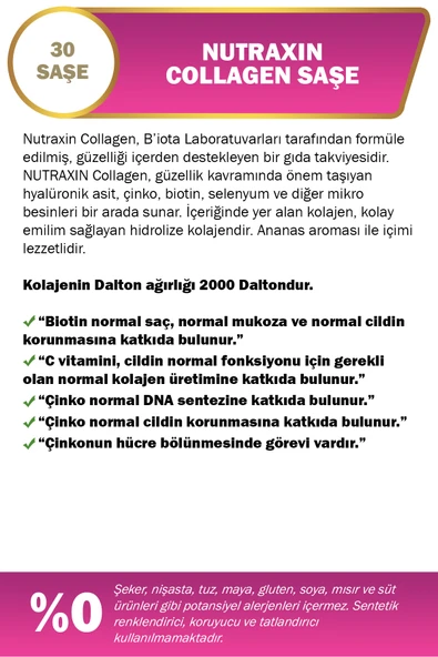 Nutraxin Collagen 10000 mg 30 Saşe - Resim 2