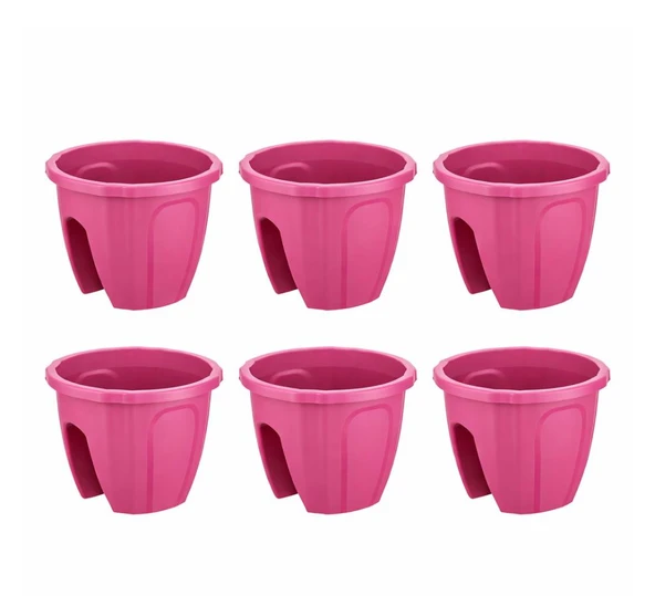SY-5712 Opal Yuvarlak Küpeşte Balkon Saksı Vişne 7.5 Litre 6 Adet ürün görseli 1