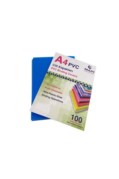 Mapi A-4 Pvc Opak Cilt Kapaği 160 Mic. Mavi 2040204 ürün görseli 1