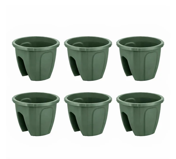 SY-5712 Opal Yuvarlak Balkon Küpeşte Saksı Yeşil 7.5 Litre 6 Adet ürün görseli 1