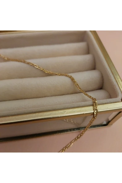 Ayça Store Ince Figaro Gold Çelik Kolye 45 Cm Altın ürün görseli 1