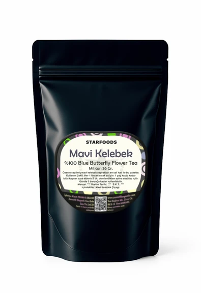 Mavi Kelebek Çayı %100 Saf 36 Gr. Mavi Kelebek Çiçeği Sarmaşığı Blue Butterfly Tea ürün görseli 1