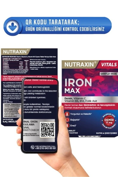 Nutraxin Iron Max 17 mg 30 Tablet - Resim 3