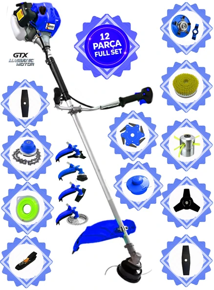 Wacker Pro German RZX-9100 PRO Yan Tipi Benzinli Ot Çalı Çim Biçme Tırpanı+ 12 Pcs Komple Temizlik Setli ürün görseli 1