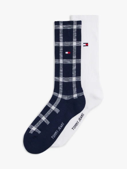 Tommy Hilfiger   TH UNI TJ SOCK 2P TARTAN Uniseks Mavi Çorap - S701236476 ürün görseli 1