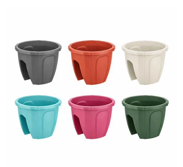 SY-5712 Opal Yuvarlak Balkon Küpeşte Saksı 7.5 Litre 6 Renk ürün görseli 1