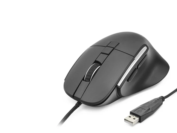 7D Ergonomi̇k Kablolu Ofi̇s Mouse 3600 Dpi - Siyah ND1209B ürün görseli 1