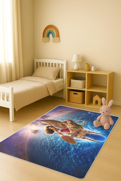 Modern Dijital Baskı Kaymaz Taban Çocuk ve Genç Odası Halısı H0547 RENKLİ 80 X 200 ürün görseli 1