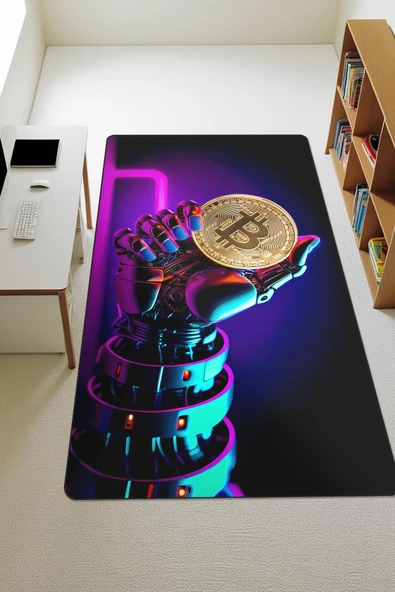 Modern Dijital Baskı Kaymaz Taban Çocuk ve Genç Odası Halısı H0273 RENKLİ 100 X 200 ürün görseli 1