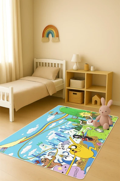 Modern Dijital Baskı Kaymaz Taban Çocuk ve Genç Odası Halısı H0549 RENKLİ 100 X 300 ürün görseli 1