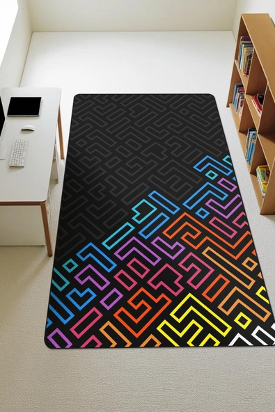 Modern Dijital Baskı Kaymaz Taban Çocuk ve Genç Odası Halısı H0231 RENKLİ 120 X 180 ürün görseli 1