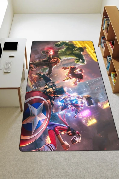 Modern Dijital Baskı Kaymaz Taban Çocuk ve Genç Odası Halısı H0556 RENKLİ 100 X 200 ürün görseli 1