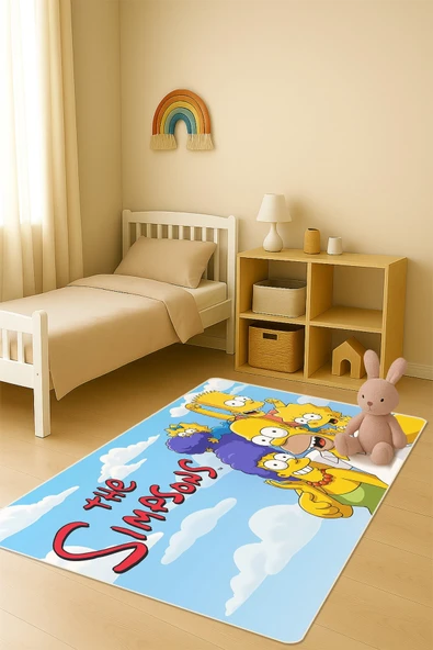 Modern Dijital Baskı Kaymaz Taban Çocuk ve Genç Odası Halısı H0545 RENKLİ 140 X 200 ürün görseli 1