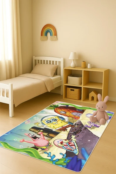 Modern Dijital Baskı Kaymaz Taban Çocuk ve Genç Odası Halısı H0470 RENKLİ 100 X 200 ürün görseli 1