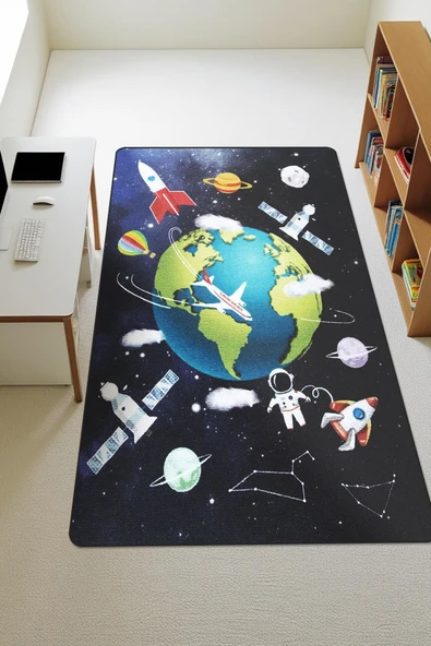 Modern Dijital Baskı Kaymaz Taban Çocuk ve Genç Odası Halısı H0670 RENKLİ 160 X 230 ürün görseli 1