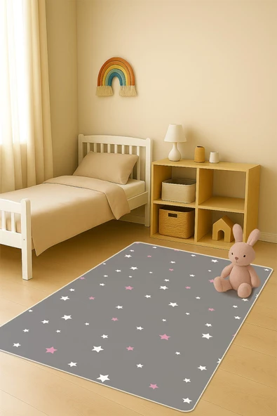 Modern Dijital Baskı Kaymaz Taban Çocuk ve Genç Odası Halısı H0628 RENKLİ 80 X 150 ürün görseli 1