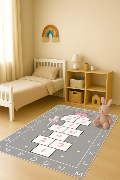 Modern Dijital Baskı Kaymaz Taban Çocuk ve Genç Odası Halısı H0688 RENKLİ 200 X 300 ürün görseli 1