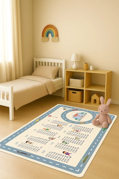 Modern Dijital Baskı Kaymaz Taban Çocuk ve Genç Odası Halısı H0726 RENKLİ 200 X 300 ürün görseli 1