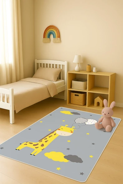 Modern Dijital Baskı Kaymaz Taban Çocuk ve Genç Odası Halısı H0796 RENKLİ 180 X 280 ürün görseli 1