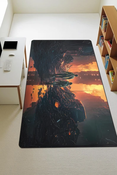 Modern Dijital Baskı Kaymaz Taban Çocuk ve Genç Odası Halısı H0813 RENKLİ 200 X 300 ürün görseli 1