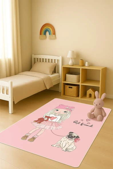 Modern Dijital Baskı Kaymaz Taban Çocuk ve Genç Odası Halısı H0613 RENKLİ 100 X 300 ürün görseli 1