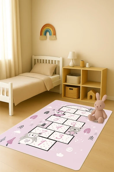 Modern Dijital Baskı Kaymaz Taban Çocuk ve Genç Odası Halısı H0694 RENKLİ 180 X 280 ürün görseli 1