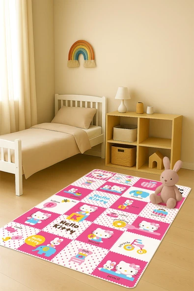 Modern Dijital Baskı Kaymaz Taban Çocuk ve Genç Odası Halısı H0602 RENKLİ 200 X 300 ürün görseli 1