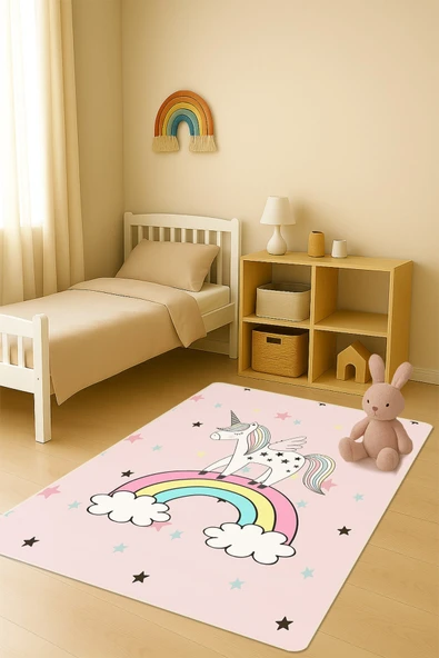 Modern Dijital Baskı Kaymaz Taban Çocuk ve Genç Odası Halısı H0682 RENKLİ 80 X 200 ürün görseli 1