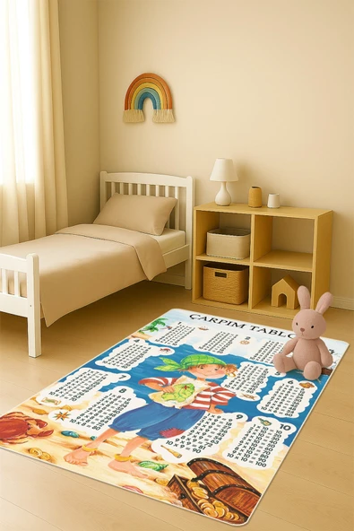 Modern Dijital Baskı Kaymaz Taban Çocuk ve Genç Odası Halısı H0636 RENKLİ 120 X 180 ürün görseli 1