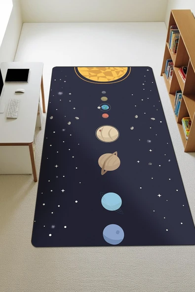 Modern Dijital Baskı Kaymaz Taban Çocuk ve Genç Odası Halısı H0664 RENKLİ 80 X 200 ürün görseli 1