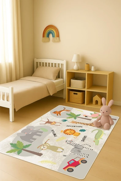 Modern Dijital Baskı Kaymaz Taban Çocuk ve Genç Odası Halısı H0804 RENKLİ 100 X 300 ürün görseli 1