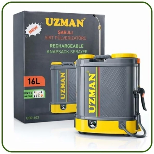 Uzman Şarjlı Sırt Pulverizatörü 16 Litre İlaçlama Pompası ürün görseli 1