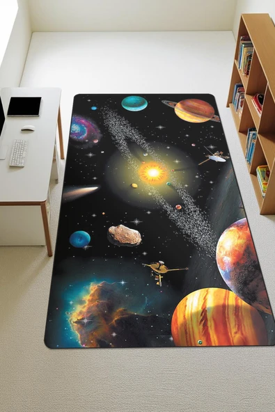 Modern Dijital Baskı Kaymaz Taban Çocuk ve Genç Odası Halısı H0663 RENKLİ 80 X 150 ürün görseli 1