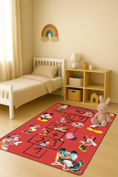 Modern Dijital Baskı Kaymaz Taban Çocuk ve Genç Odası Halısı H0945 RENKLİ 120 X 180 ürün görseli 1