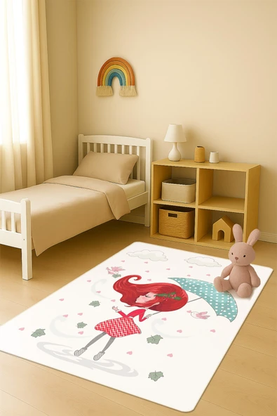 Modern Dijital Baskı Kaymaz Taban Çocuk ve Genç Odası Halısı H0604 RENKLİ 100 X 200 ürün görseli 1