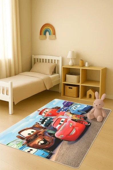 Modern Dijital Baskı Kaymaz Taban Çocuk ve Genç Odası Halısı H1000 RENKLİ 100 X 200 ürün görseli 1