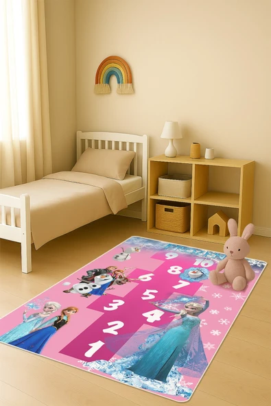 Modern Dijital Baskı Kaymaz Taban Çocuk ve Genç Odası Halısı H0963 RENKLİ 100 X 300 ürün görseli 1