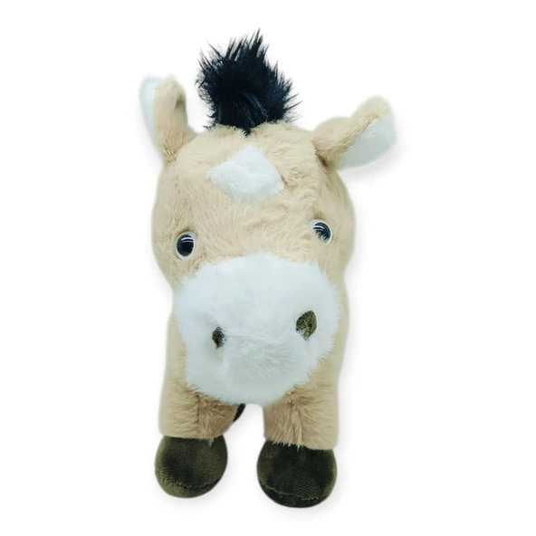 Peluş Hayvanlar Sesli 30 cm At - Bej - Resim 3