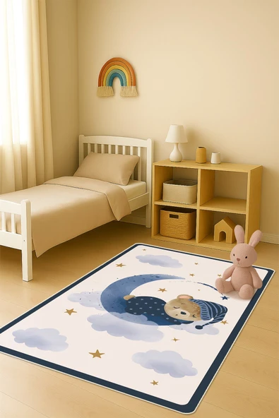 Modern Dijital Baskı Kaymaz Taban Çocuk ve Genç Odası Halısı H0808 RENKLİ 180 X 280 ürün görseli 1