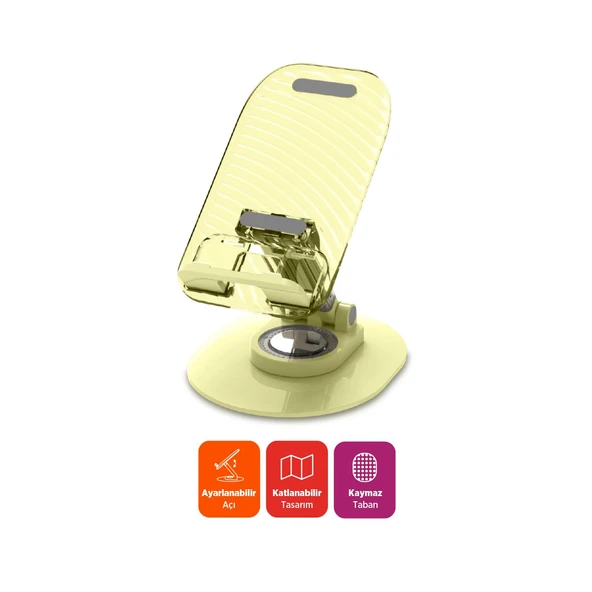 Polosmart PSM143 Telefon Tablet Standı 60° Ayarlanabilir 1000g Taşıma Kapasiteli Sarı ürün görseli 1