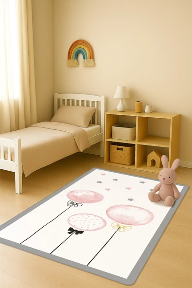 Modern Dijital Baskı Kaymaz Taban Çocuk ve Genç Odası Halısı H0631 RENKLİ 180 X 280 ürün görseli 1