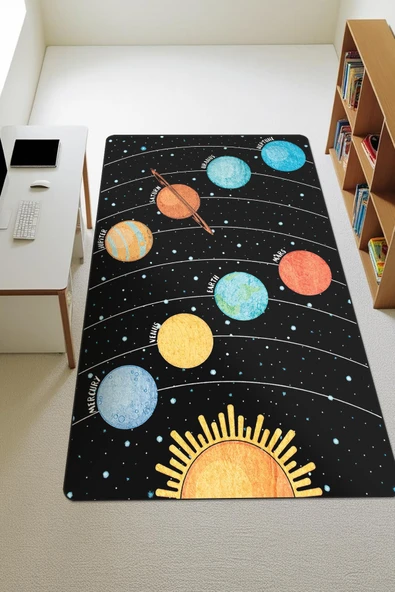 Modern Dijital Baskı Kaymaz Taban Çocuk ve Genç Odası Halısı H0662 RENKLİ 100 X 300 ürün görseli 1