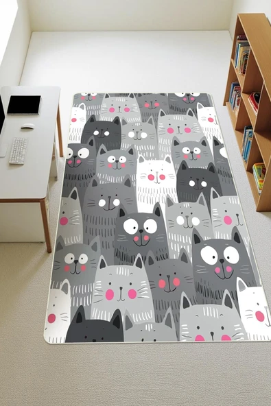 Modern Dijital Baskı Kaymaz Taban Çocuk ve Genç Odası Halısı H0789 RENKLİ 140 X 200 ürün görseli 1