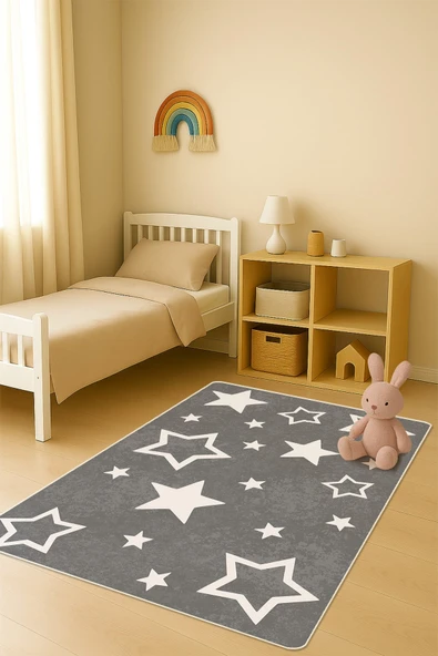 Modern Dijital Baskı Kaymaz Taban Çocuk ve Genç Odası Halısı H0622 RENKLİ 200 X 300 ürün görseli 1